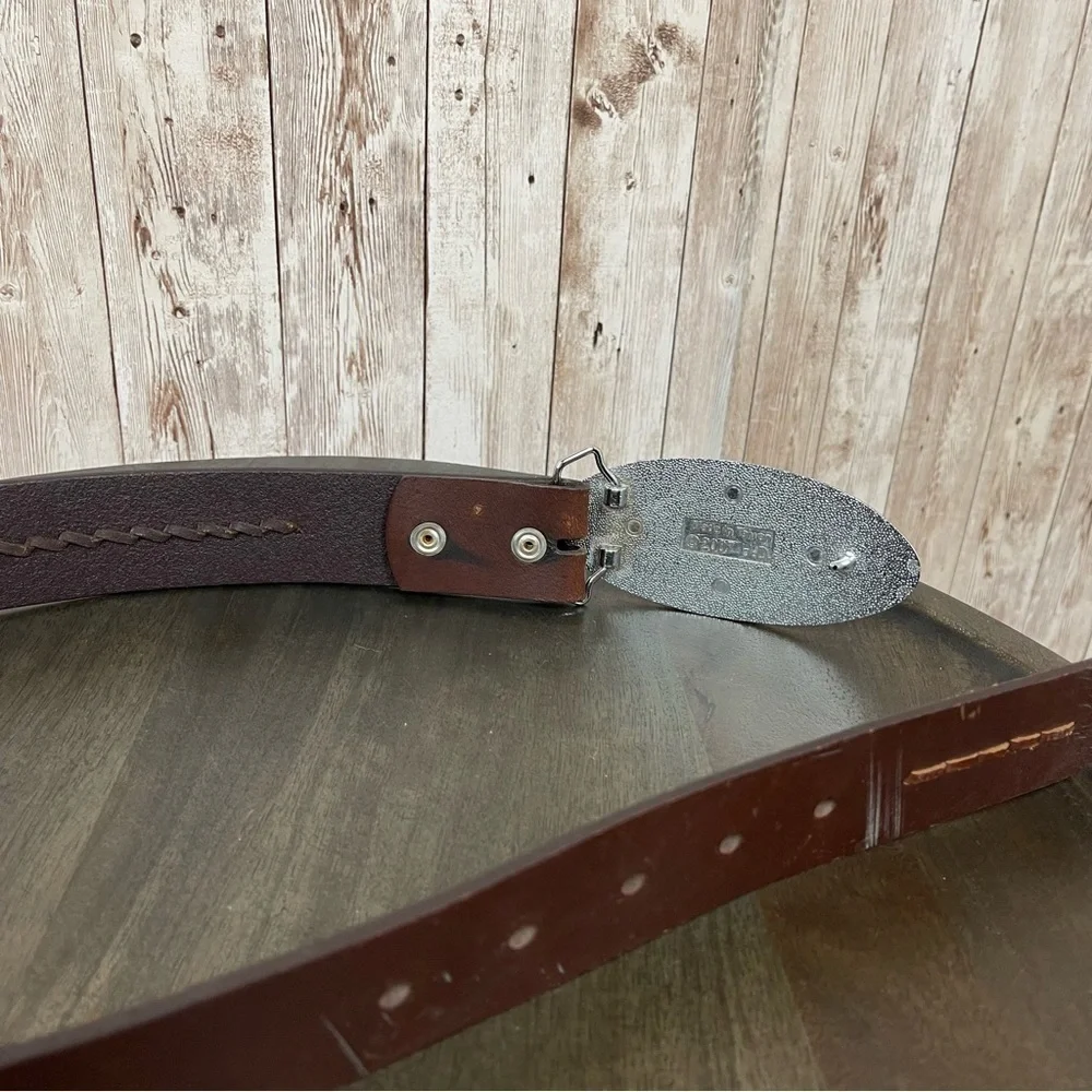 Harley Davidson Enameled‎ Buckle Leather Belt Size 28 Women